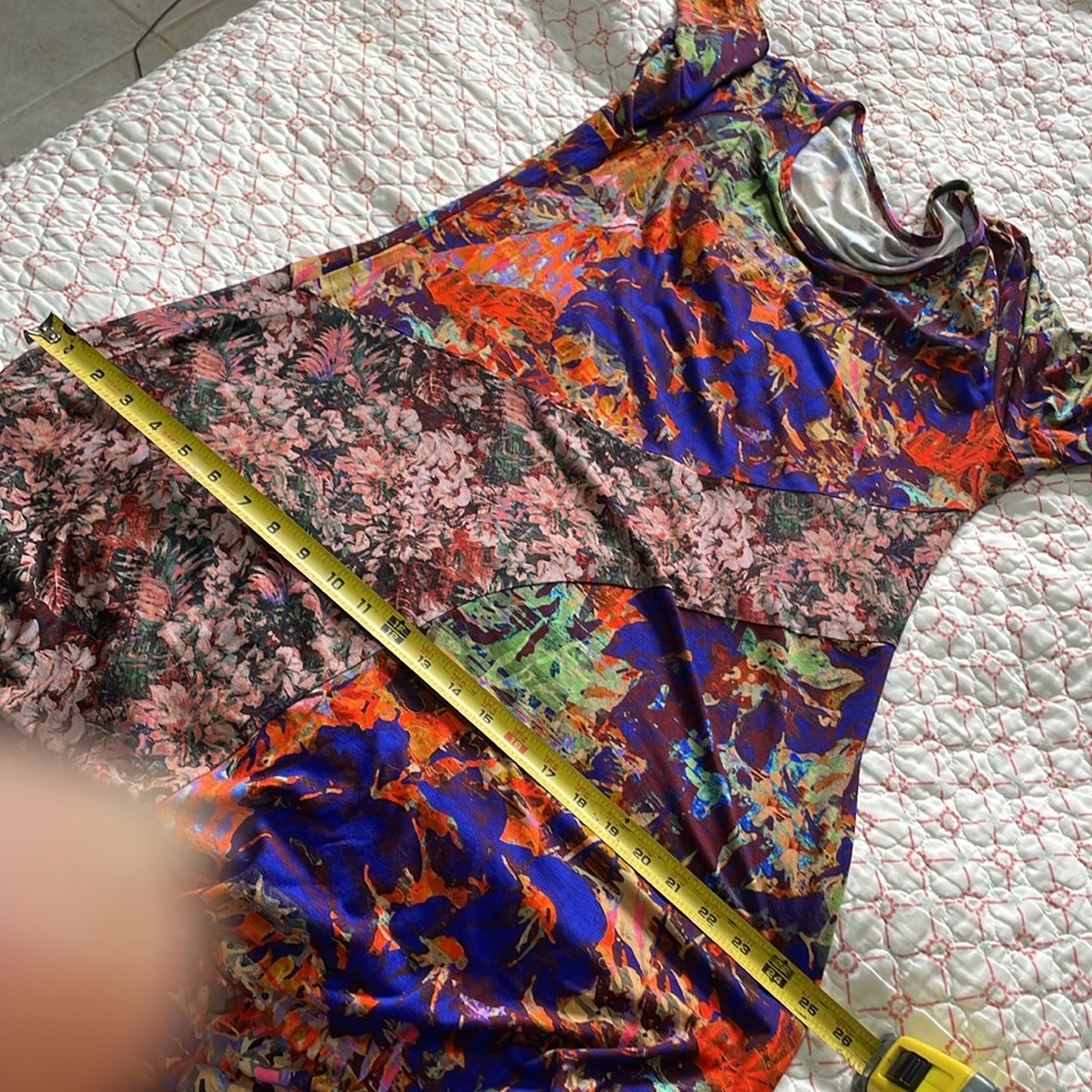 Soft surroundings, dark floral, patchwork knit dr… - image 9